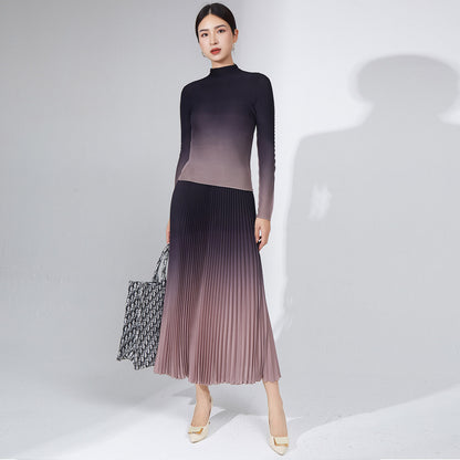 2025 Fashion pleated suit women's autumn clothing high-quality two-piece set processing custom-made 2025 Popular trade big-name women's clothing foundry