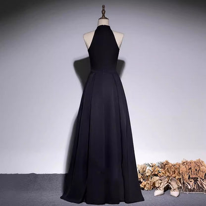 2025 Black evening dress female  new  high sense adult piano performance cello solo performance graduation