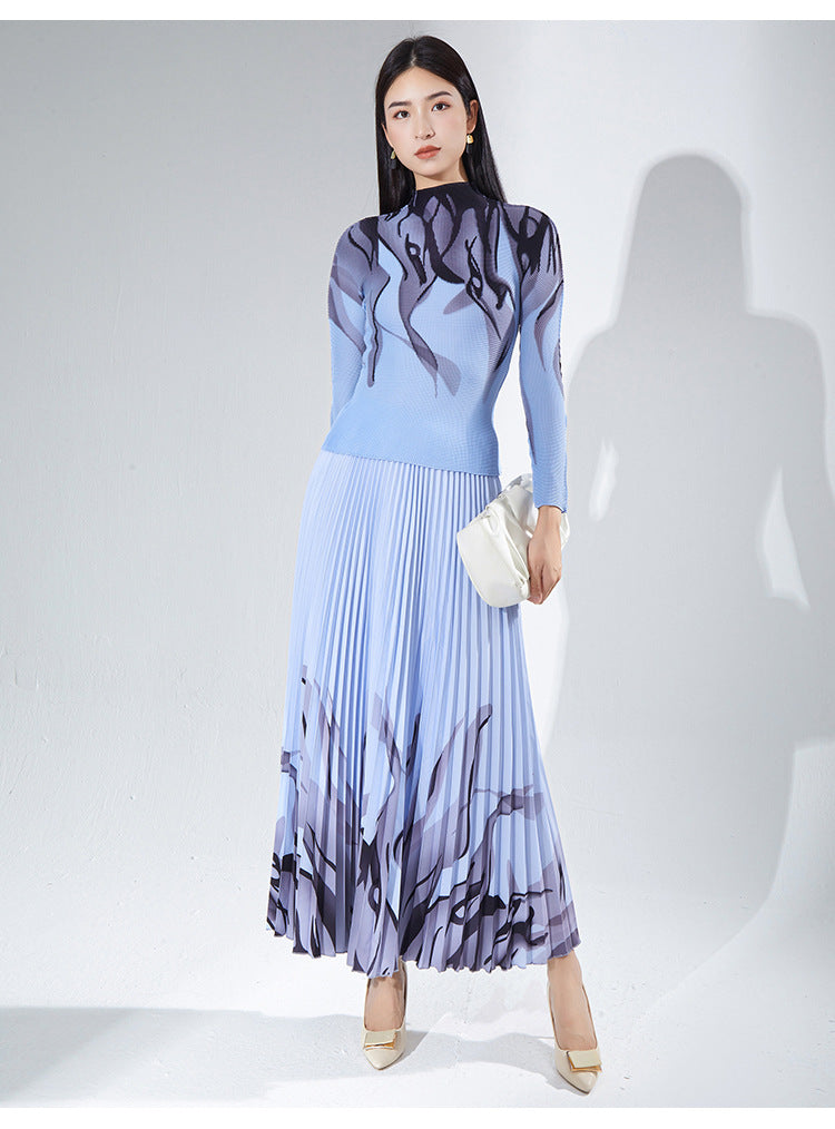 2025 Fashion pleated suit women's autumn clothing high-quality two-piece set processing custom-made 2025 Popular trade big-name women's clothing foundry