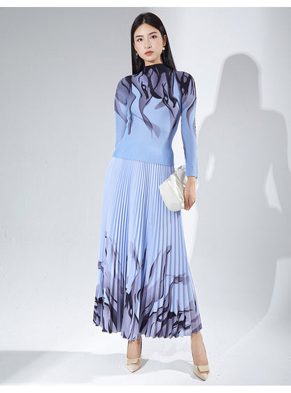 2025 Fashion pleated suit women's autumn clothing high-quality two-piece set processing custom-made 2025 Popular trade big-name women's clothing foundry