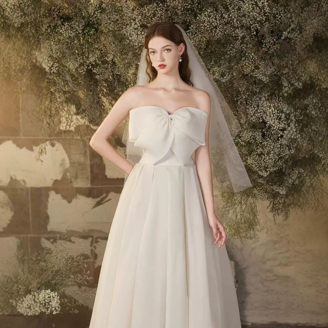 2025 evening dress women's white gauze skirt  bridal morning gown engagement dinner adult haute couture light luxury niche