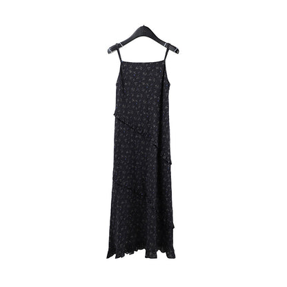 2025 THE MIND floral suspender skirt 2025 thirteen lines summer new design long dress 025AX