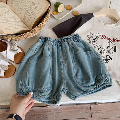 xiangtuibao  Boys' Shorts Baby Pants  New Children's Middle Pants Summer Loose Jeans Fashion Children's Cropped Pants