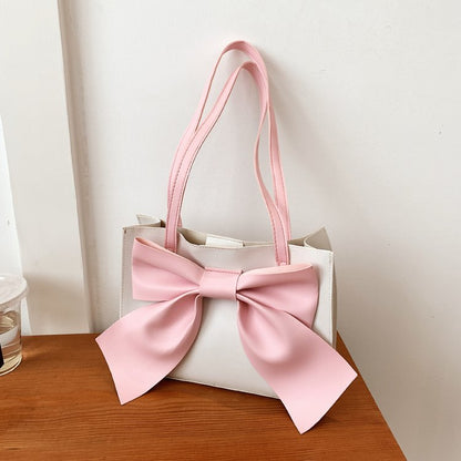 XIANGTUIBAO Spring New Fresh Sweet Beauty Shoulder Messenger Bag Fairy Style Bow Portable Fashionable Small Square Bag