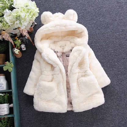 New plush warm winter thickened soft imitation rabbit hair girls small and medium children's hair sweater   explosion