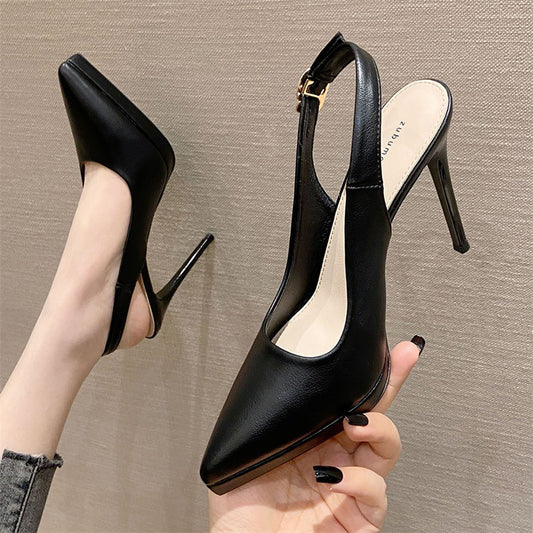 2025 1088D bag head empty high heels 2025 new pointed thin heels single shoes women's Korean version simple temperament sandals