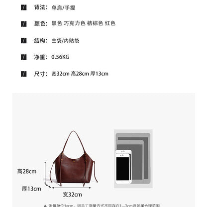 2025 Bag Women's popular Autumn Premium Large Capacity Tote Bag Fashion Minimalist Style Women's Bag Commuter Shoulder Bag