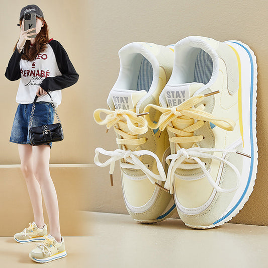 2025  ins Korean version of Forrest Gump shoes women's tide  spring new height increase student running sports casual shoes street shot K1102