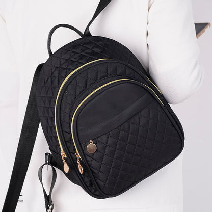 Cross-Border Hot Sale Backpack Quilted Embroidery Thread Backpack Large Capacity Korean Stylish Simple and Versatile Children Girls Schoolbag