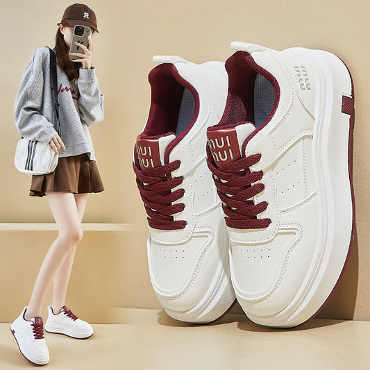 2025  spring little white shoes new Korean version ins female students platform heightening sports board shoes casual street shot ZS81