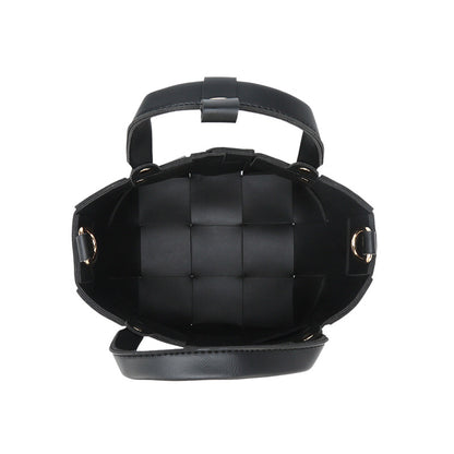 2025 Bag Autumn Women's popular Woven Bucket Bag Textured Vegetable Basket Bag Niche Versatile Casual Mother and Child Handbag