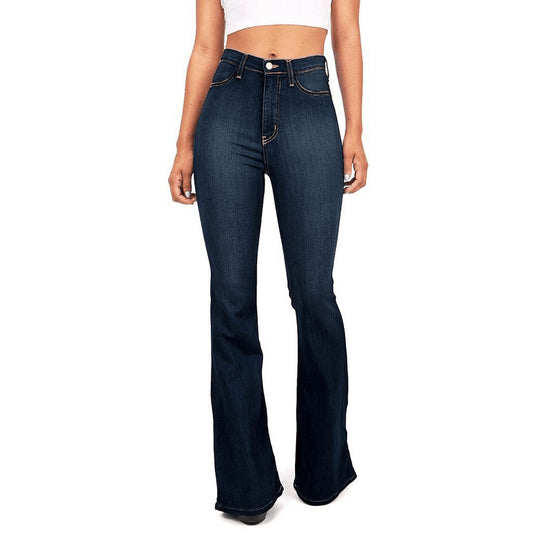 2025 2025 Popular trade high waist elastic wide leg jeans women