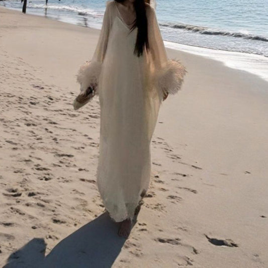 2025 White  Chinese Fairy Set Temperament Sweater Dress Gentle  New Spring Two-piece Set Women