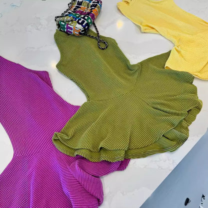 popular summer  new light and thin elastic tight sexy babes solid color versatile neck jumpsuit jumpsuit