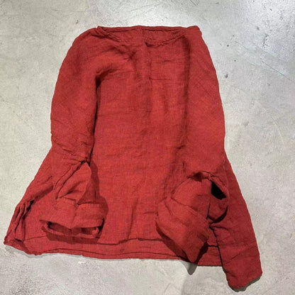 2025    24/1/SN05 Literary and casual yarn-dyed craft linen crew neck pullover