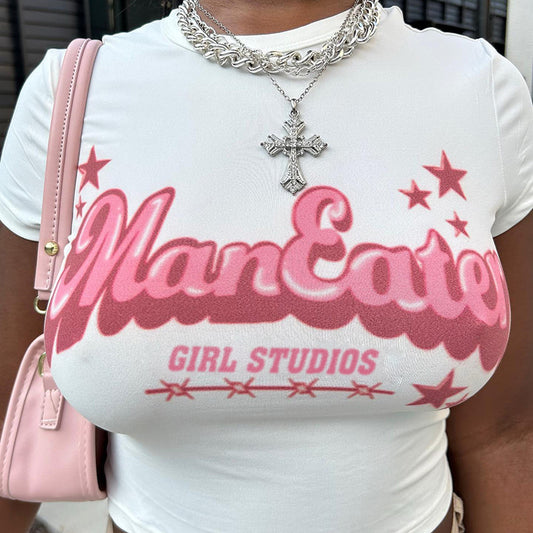 popular crew neck letter printing short-sleeved T-shirt Spice Girls  New summer new slim-fit short top