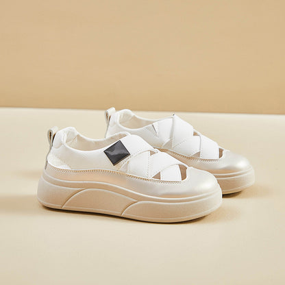 2025  summer little white shoes new Korean version ins female students height increase breathable sports board shoes casual shoes XQ-W18
