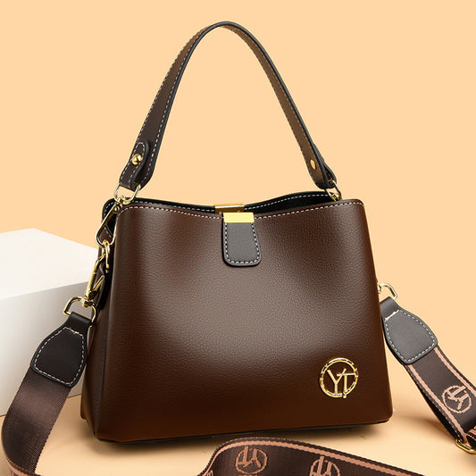 2025 New stylish and simple bucket bag popular autumn classic large-capacity women's messenger bag, high-end trendy bag
