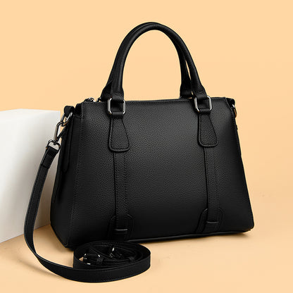 2025 First layer cowhide handbag popular autumn new simple and fashionable leather tote bag high-end messenger shoulder bag