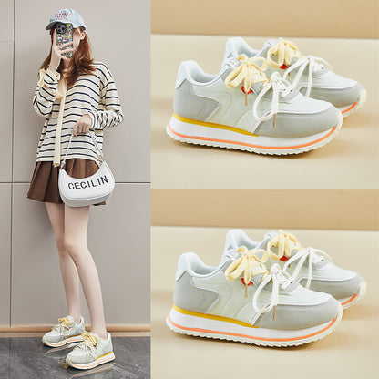 2025  ins Korean version of Forrest Gump shoes women's tide  spring new height increase student running sports casual shoes street shot K1102