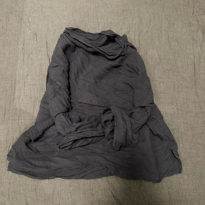 2025    23/9/Original/Literary retro turtleneck washed linen loose shoulder pullover