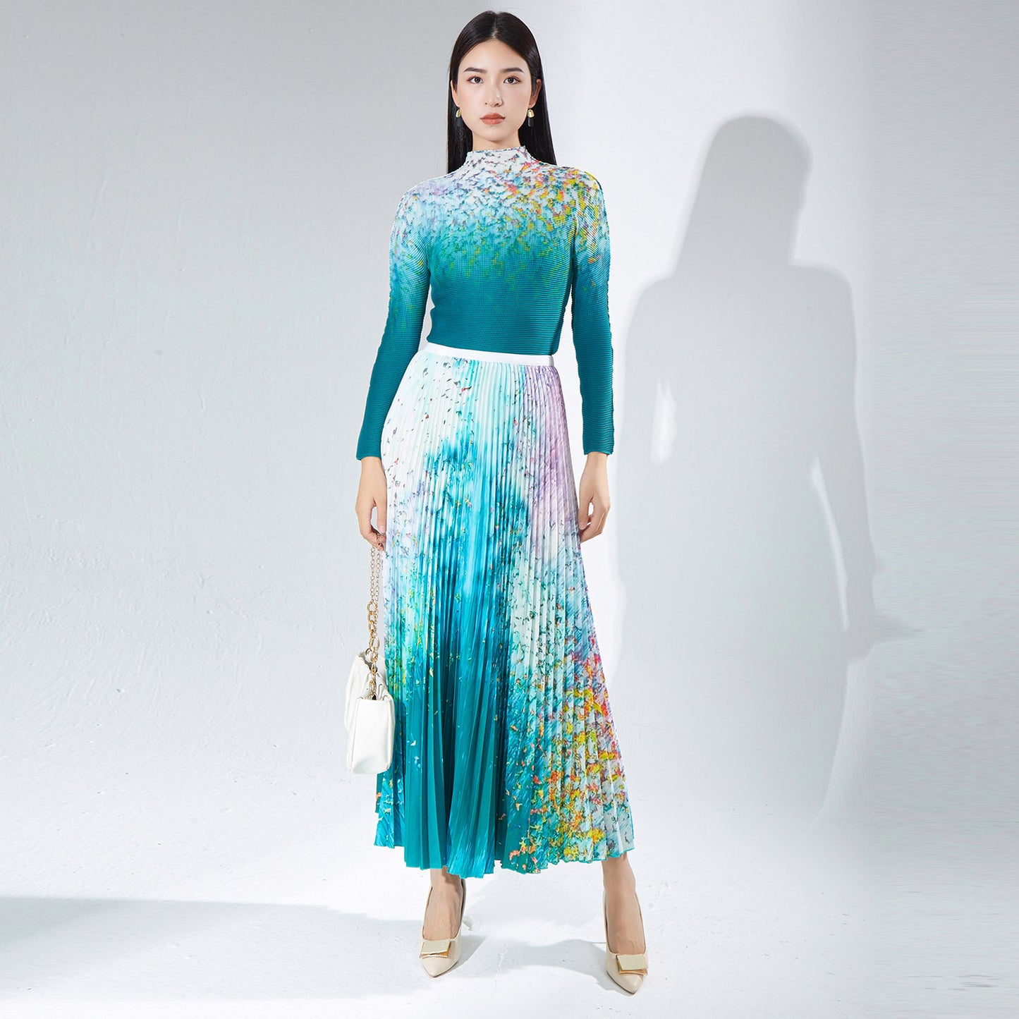 2025 Fashion pleated suit women's autumn clothing high-quality two-piece set processing custom-made 2025 Popular trade big-name women's clothing foundry