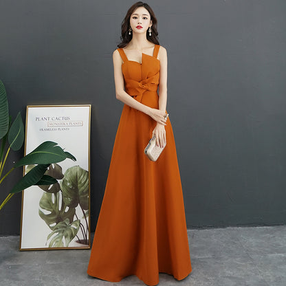 2025 Black evening dress women's  new banquet noble and elegant temperament annual meeting long host dress looks thin