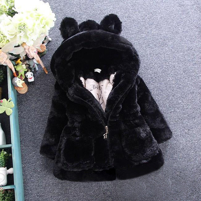 New plush warm winter thickened soft imitation rabbit hair girls small and medium children's hair sweater   explosion