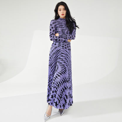 2025 Shenzhen Nanyou high-end women's clothing suit spring and summer new temperament printing fashion versatile T-shirt two-piece set