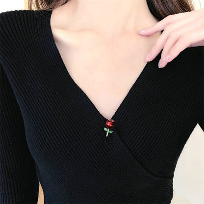 2025 popular New Elegant Rose Brooch High-end Retro Pin Temperament Suit Multifunctional Fixed Accessories Corsage