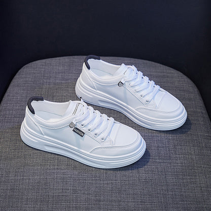 2025  Korean version ins little white shoes female tide students  spring new thick-soled muffin shoes female street shot board shoes female K6615