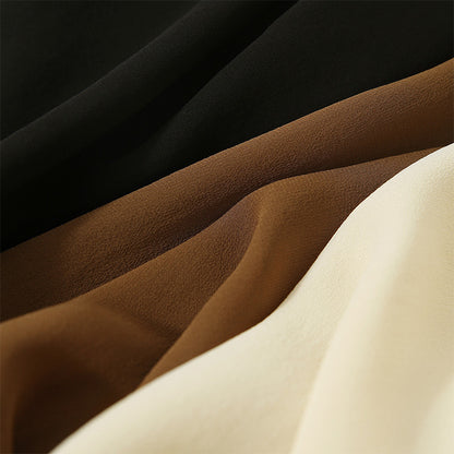 2025 Gentle and light silk shirt V-neck double-layer mulberry silk shirt heavy  summer black and white top women's clothing