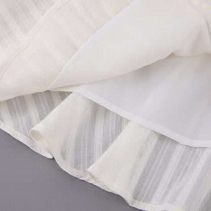 2025 summer new white suspender dress small white dress  temperament pure cotton waist  sexy skirt
