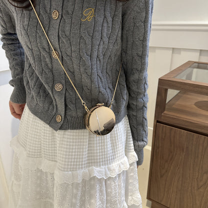 XIANGTUIBAO Personalized Mini Acrylic round Cake Small Bag Female Girly and Fashion Minority All-Match Crossbody Accessories Cosmetic Bag
