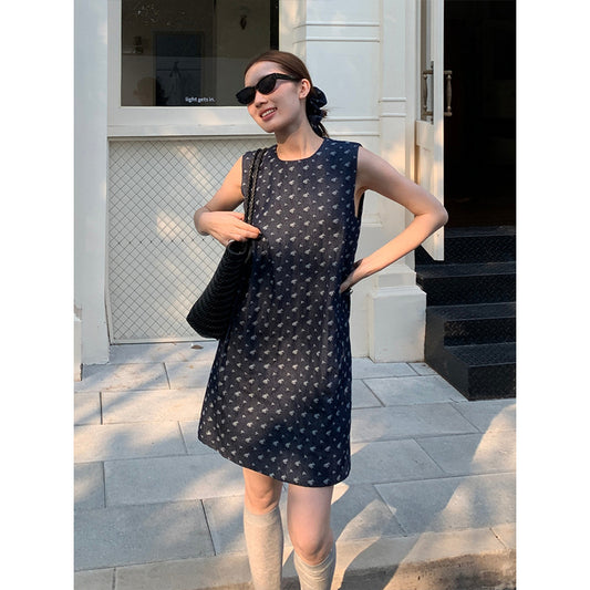 2025 THE MIND floral age-reducing vest skirt 2025 thirteen lines summer new Korean sleeveless dress 0053AX