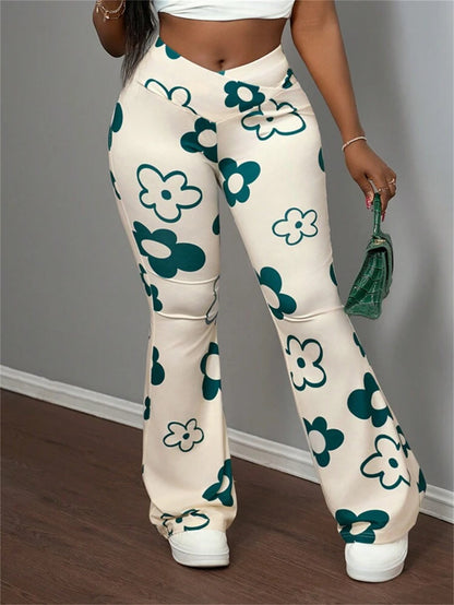 summer new women's clothing New Popular trade casual printing slim-fit hip-wrapped casual trousers