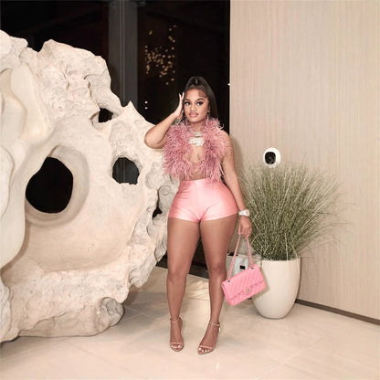 Popular,  summer new New Popular trade fashion sexy top tight shorts set