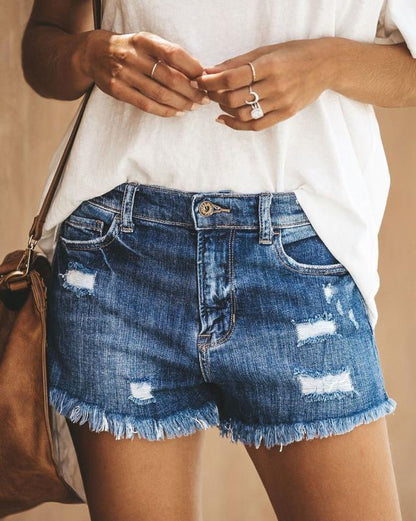 2025 GM2631 #2025 Popular trade New explosion summer fashion ripped fringed denim shorts women's hot pants