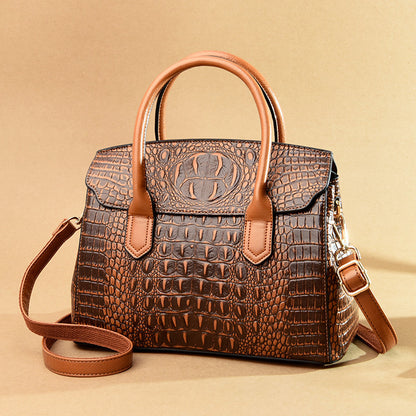 2025 hot-selling handbags autumn and winter high-end crocodile pattern women's bags fashion temperament large-capacity shoulder bag wholesale