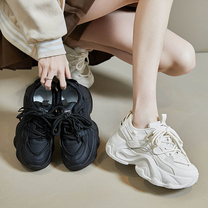 2025  ins Korean version of the new dad shoes for women  spring student sports running shoes casual thick sole height increase FB3306