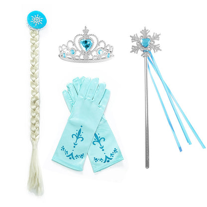 Xiangtuibao Sleeveless Elsa's Princess Dress Frozen Elsa Elsa Girl's Dress Blue Pettiskirt Cross-Border Hair Generation