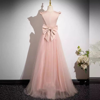 2025 Pink bridesmaid clothes  new wedding sister group dress dress high-end niche summer satin light luxury dress