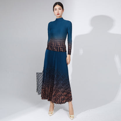 2025 Fashion pleated suit women's autumn clothing high-quality two-piece set processing custom-made 2025 Popular trade big-name women's clothing foundry