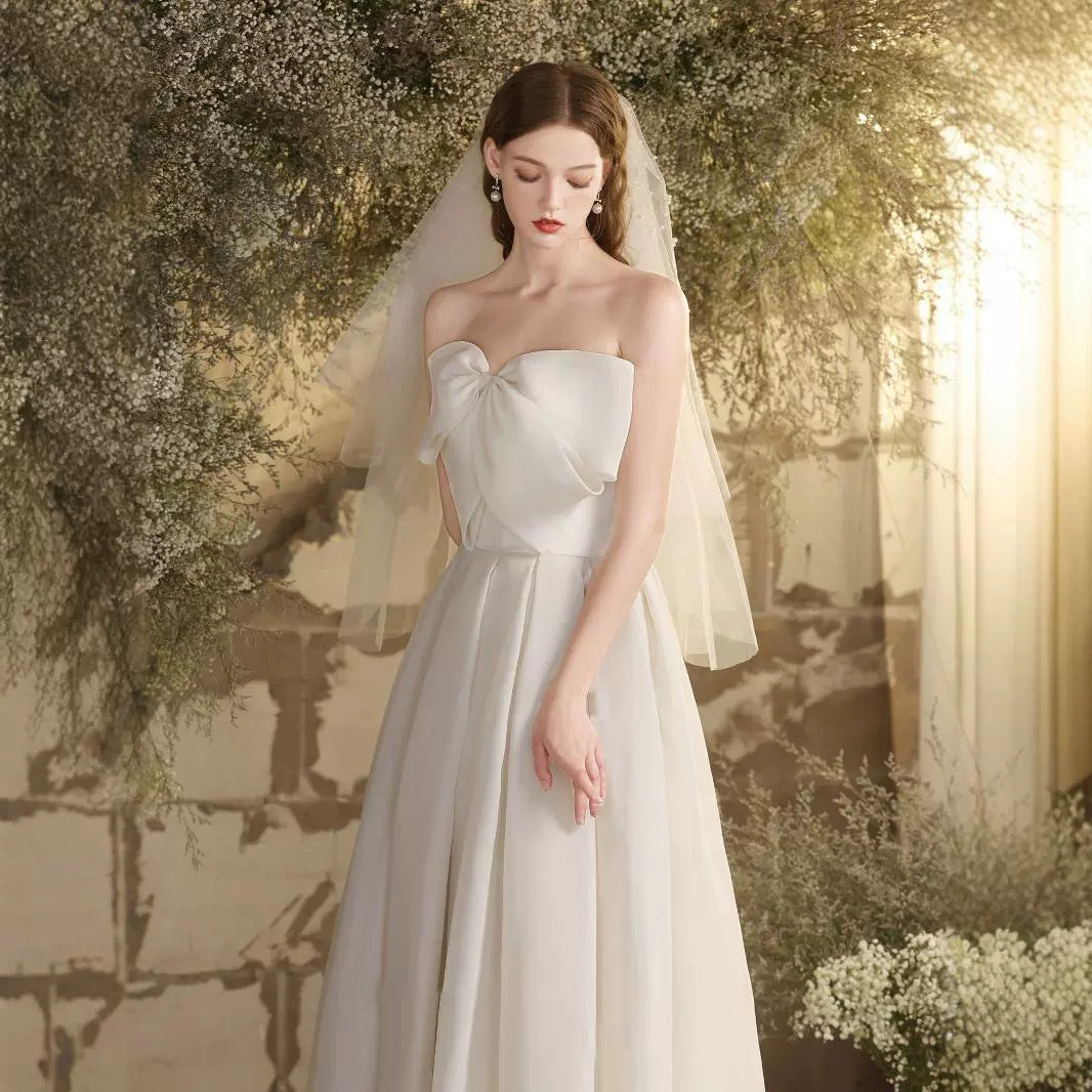 2025 evening dress women's white gauze skirt  bridal morning gown engagement dinner adult haute couture light luxury niche