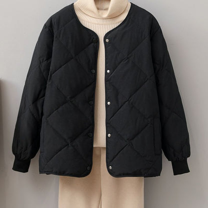 2023 early spring new diamond collarless small fragrance light short cotton clothes women's winter cotton clothes jacket