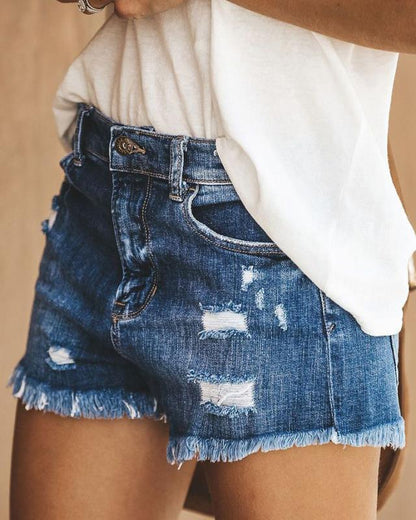 2025 GM2631 #2025 Popular trade New explosion summer fashion ripped fringed denim shorts women's hot pants