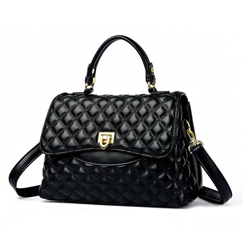 2025 Bag Autumn Women's popular Rhombus Embroidery Thread Bag Fashion Temperament Handbag Atmospheric Middle-aged Mom Bag One piece is sent on behalf of others