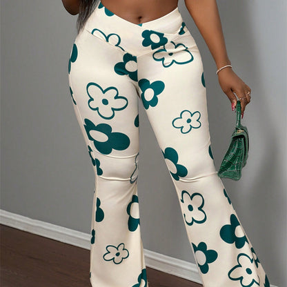 summer new women's clothing New Popular trade casual printing slim-fit hip-wrapped casual trousers