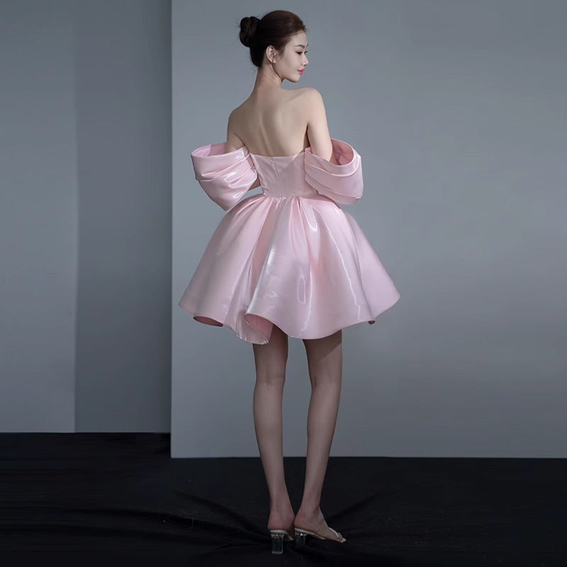 2025 Evening Dress  New Temperament Celebrity Banquet Birthday Party One Shoulder Princess Short Skirt Spring