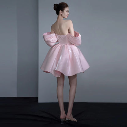 2025 Evening Dress  New Temperament Celebrity Banquet Birthday Party One Shoulder Princess Short Skirt Spring